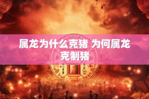 属龙为什么克猪 为何属龙克制猪