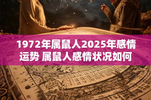 1972年属鼠人2025年感情运势 属鼠人感情状况如何