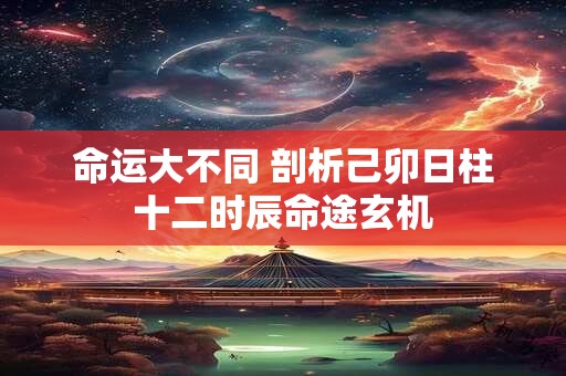命运大不同 剖析己卯日柱十二时辰命途玄机