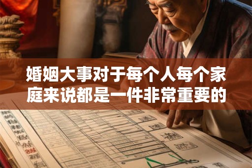 婚姻大事对于每个人每个家庭来说都是一件非常重要的人生大事