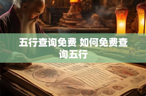五行查询免费 如何免费查询五行