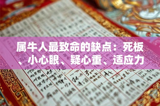 属牛人最致命的缺点：死板、小心眼、疑心重、适应力弱、太单纯
