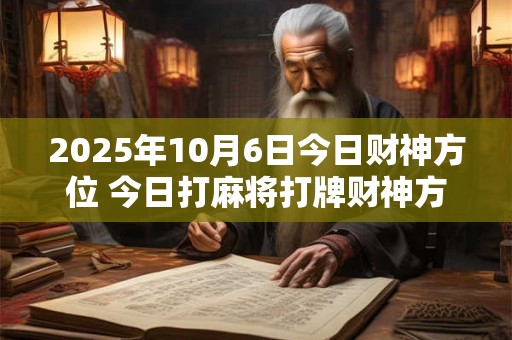 2025年10月6日今日财神方位 今日打麻将打牌财神方位 2025年10月6日今日财神方位 今日打麻将打牌财神方位