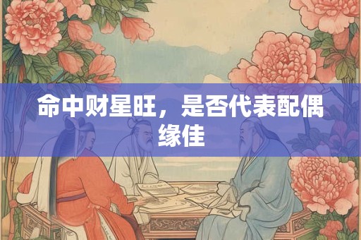 命中财星旺，是否代表配偶缘佳