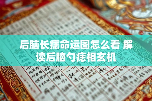 后脑长痣命运图怎么看 解读后脑勺痣相玄机