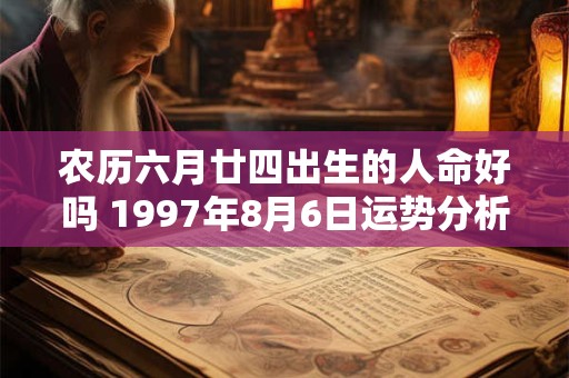 农历六月廿四出生的人命好吗 1997年8月6日运势分析