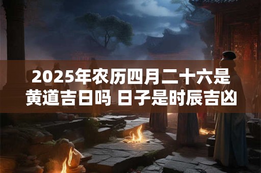 2026年农历四月二十六是黄道吉日吗 日子是时辰吉凶吗