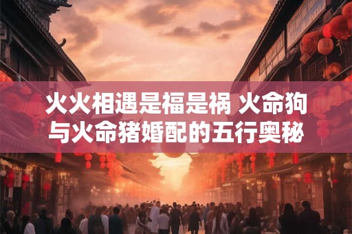 火火相遇是福是祸 火命狗与火命猪婚配的五行奥秘