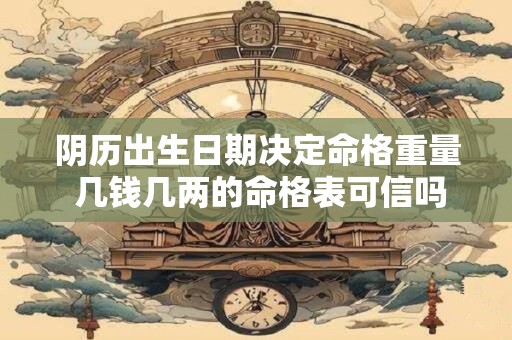 阴历出生日期决定命格重量 几钱几两的命格表可信吗