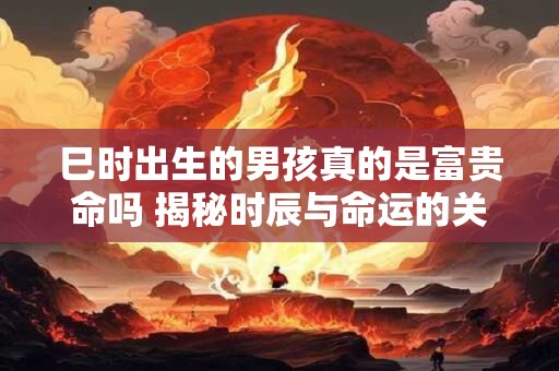 巳时出生的男孩真的是富贵命吗 揭秘时辰与命运的关系