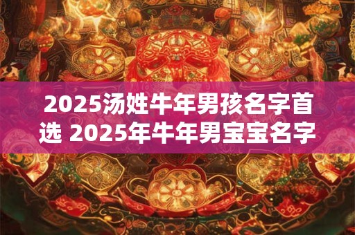 2026汤姓牛年男孩名字首选 2026年牛年男宝宝名字怎么选