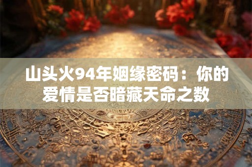 山头火94年姻缘密码：你的爱情是否暗藏天命之数