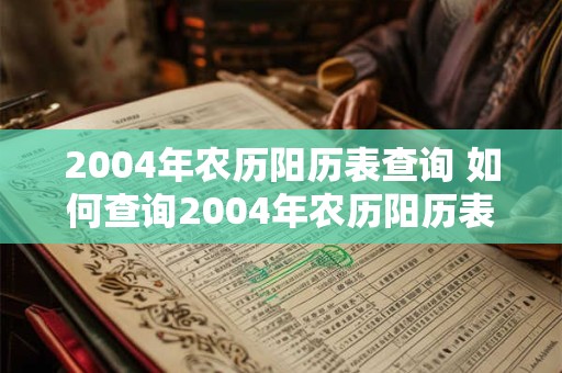 2004年农历阳历表查询 如何查询2004年农历阳历表