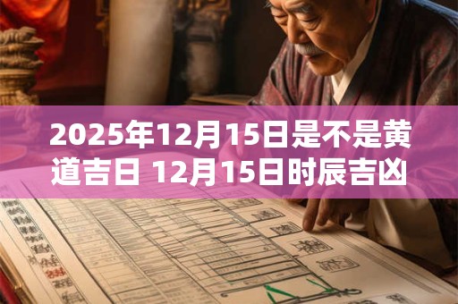 2025年12月15日是不是黄道吉日 12月15日时辰吉凶