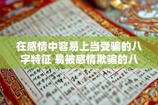 在感情中容易上当受骗的八字特征 易被感情欺骗的八字特征是什么