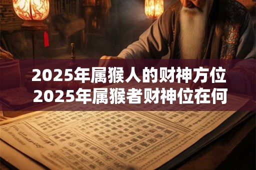 2025年属猴人的财神方位 2025年属猴者财神位在何处 2025年属猴人的财神方位 2025年属猴者财神位在何处