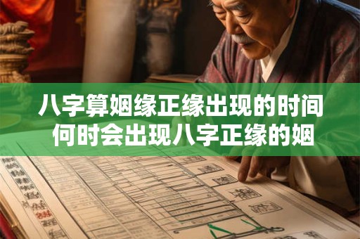 八字算姻缘正缘出现的时间 何时会出现八字正缘的姻缘