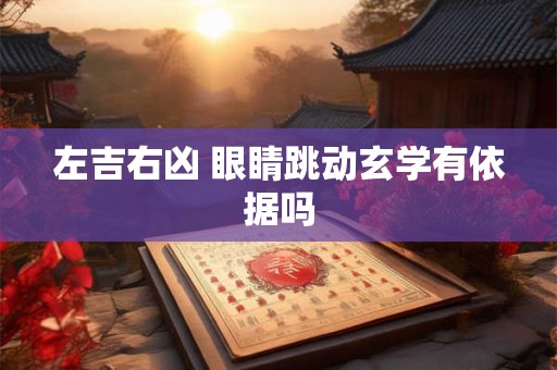 左吉右凶 眼睛跳动玄学有依据吗