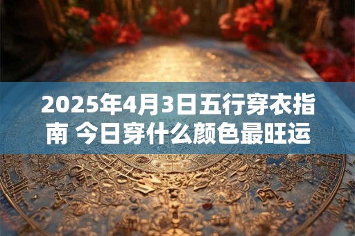 2025年4月3日五行穿衣指南 今日穿什么颜色最旺运