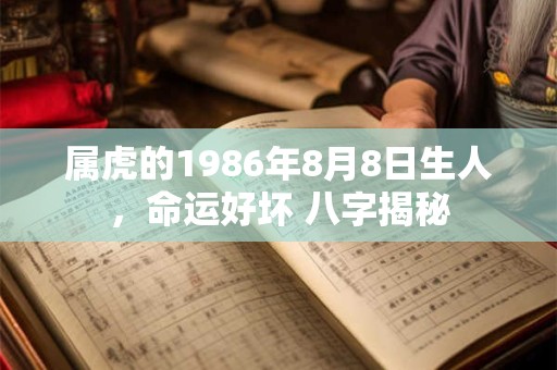 属虎的1986年8月8日生人，命运好坏 八字揭秘