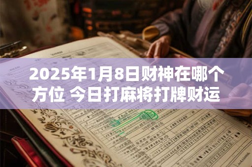 2025年1月8日财神在哪个方位 今日打麻将打牌财运方位！