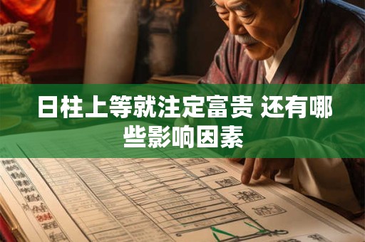 日柱上等就注定富贵 还有哪些影响因素