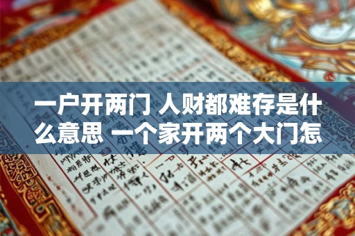 一户开两门 人财都难存是什么意思 一个家开两个大门怎么化解