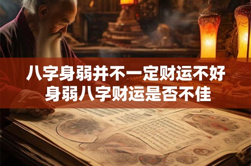 八字身弱并不一定财运不好 身弱八字财运是否不佳