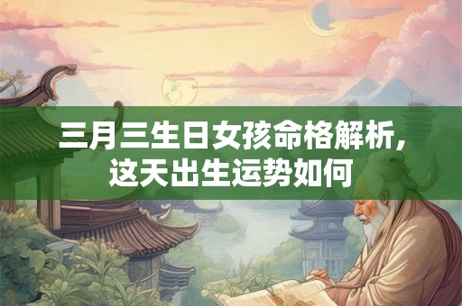三月三生日女孩命格解析,这天出生运势如何