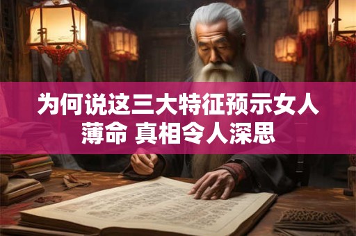 为何说这三大特征预示女人薄命 真相令人深思