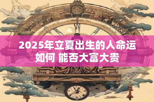 2025年立夏出生的人命运如何 能否大富大贵