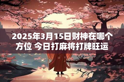 2025年3月15日财神在哪个方位 今日打麻将打牌旺运方位