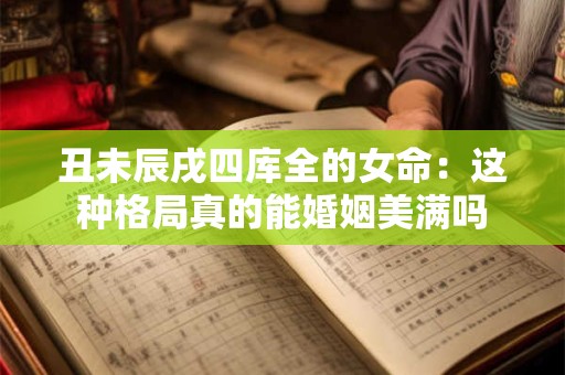 丑未辰戌四库全的女命：这种格局真的能婚姻美满吗