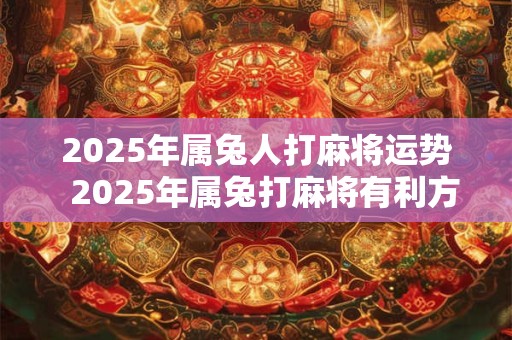 2025年属兔人打麻将运势  2025年属兔打麻将有利方位