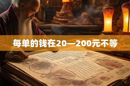每单的钱在20—200元不等