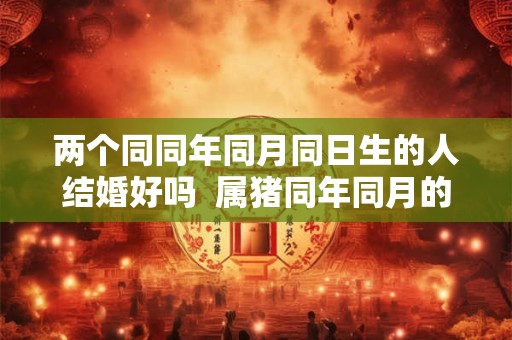两个同同年同月同日生的人结婚好吗  属猪同年同月的人结婚好吗