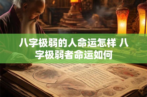 八字极弱的人命运怎样 八字极弱者命运如何