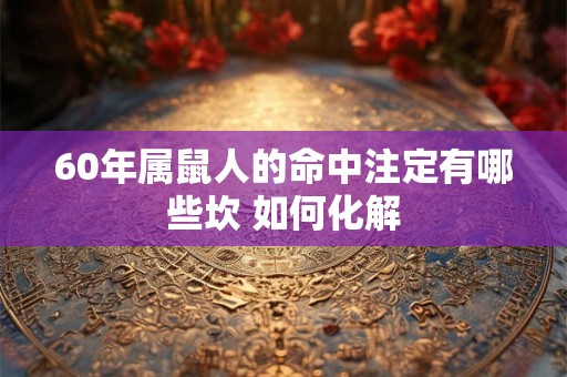 60年属鼠人的命中注定有哪些坎 如何化解