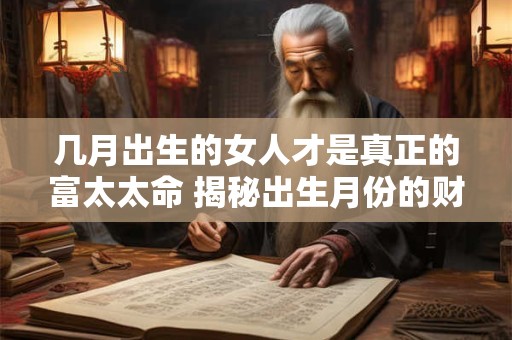 几月出生的女人才是真正的富太太命 揭秘出生月份的财富密码