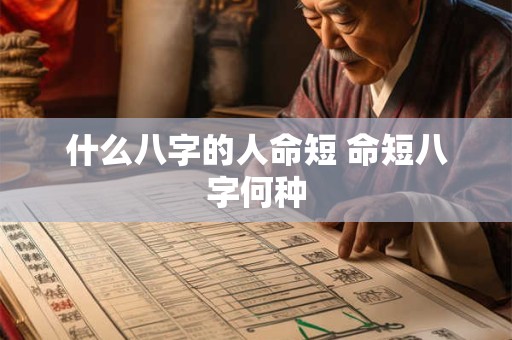 什么八字的人命短 命短八字何种