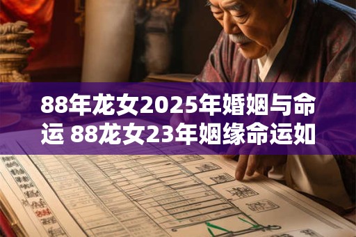 88年龙女2025年婚姻与命运 88龙女23年姻缘命运如何
