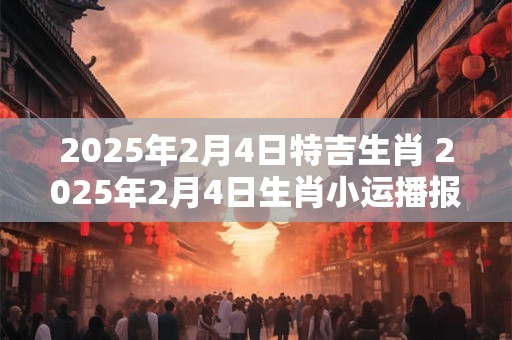 2025年2月4日特吉生肖 2025年2月4日生肖小运播报