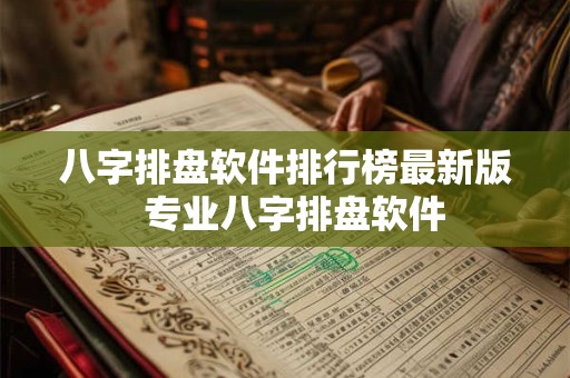 八字排盘软件排行榜最新版  专业八字排盘软件