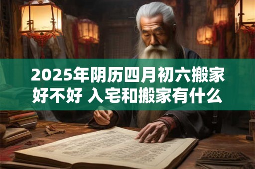 2025年阴历四月初六搬家好不好 入宅和搬家有什么区别
