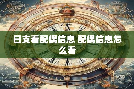 日支看配偶信息 配偶信息怎么看