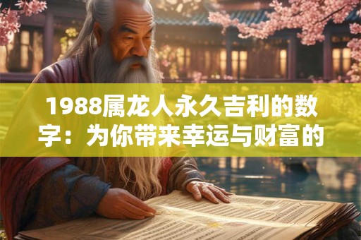 1988属龙人永久吉利的数字：为你带来幸运与财富的手机号