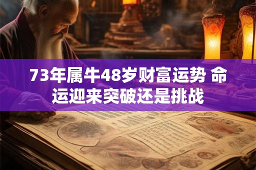 73年属牛48岁财富运势 命运迎来突破还是挑战