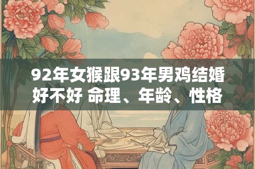 92年女猴跟93年男鸡结婚好不好 命理、年龄、性格三方面解析！