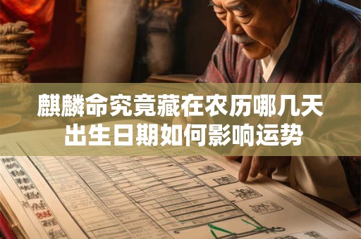 详细阅读:麒麟命究竟藏在农历哪几天 出生日期如何影响运势 麒麟命究竟藏在农历哪几天 出生日期如何影响运势