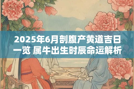 2025年6月剖腹产黄道吉日一览 属牛出生时辰命运解析！